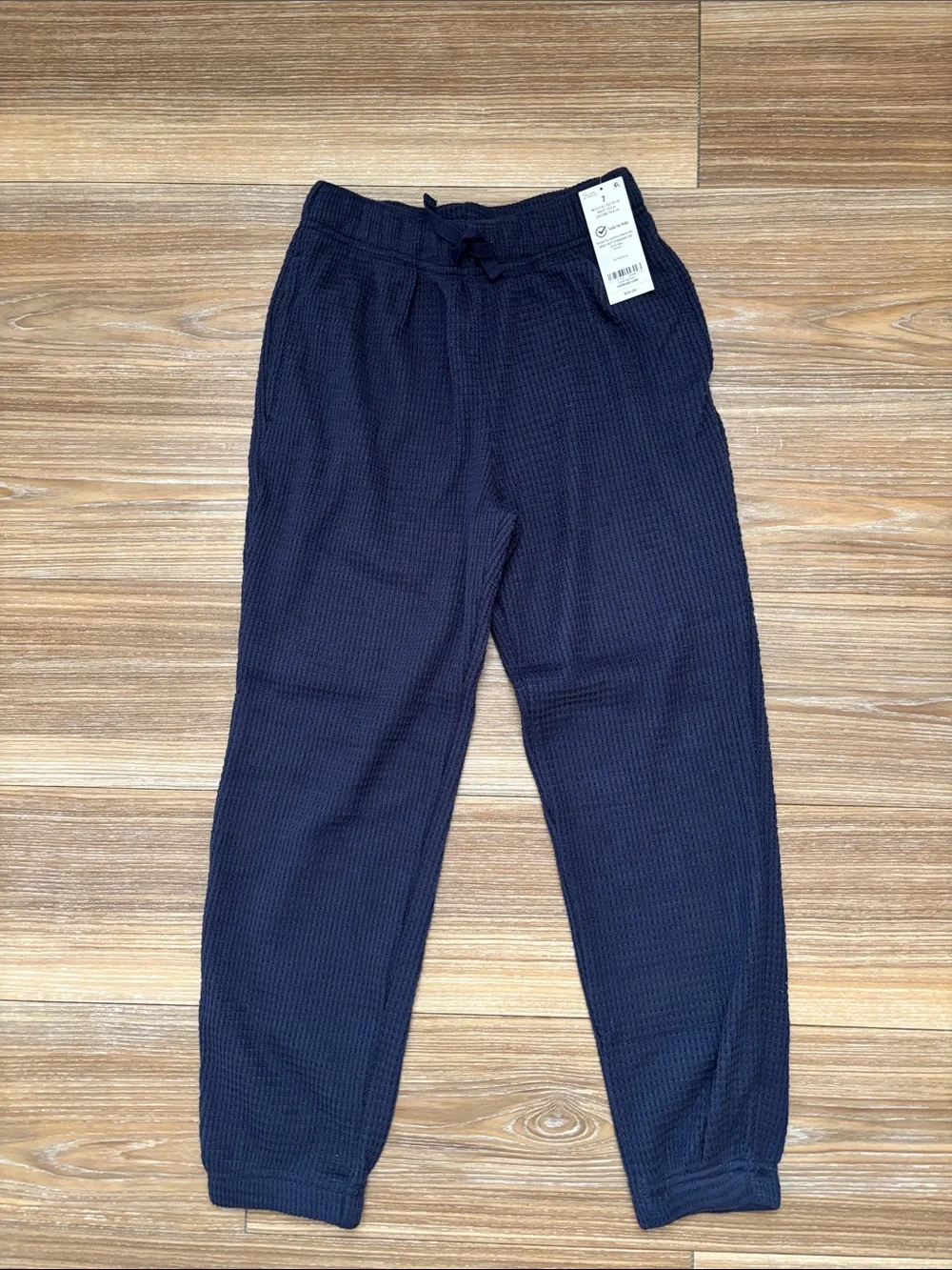 OshKosh B'gosh Navy Waffle-Knit Joggers Girls Navy